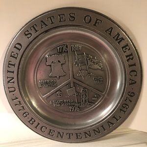 Vintage Bicentennial Pewter Plate